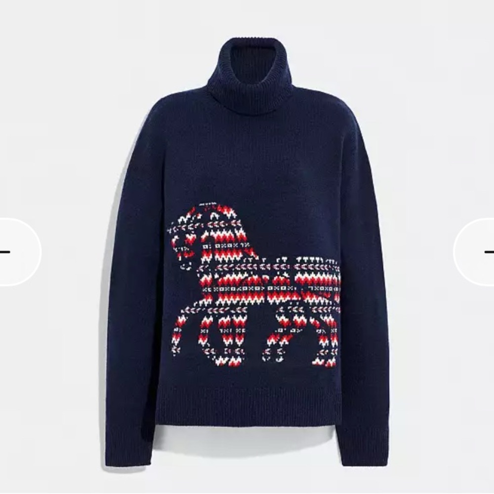 Coach Restored Horse And Carriage Intarsia Turtleneck Sweater BNWT sold out !!